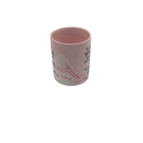 Pink Marbled Ceramic Coffee Mug 11oz Motivational - Picture 2 of 6